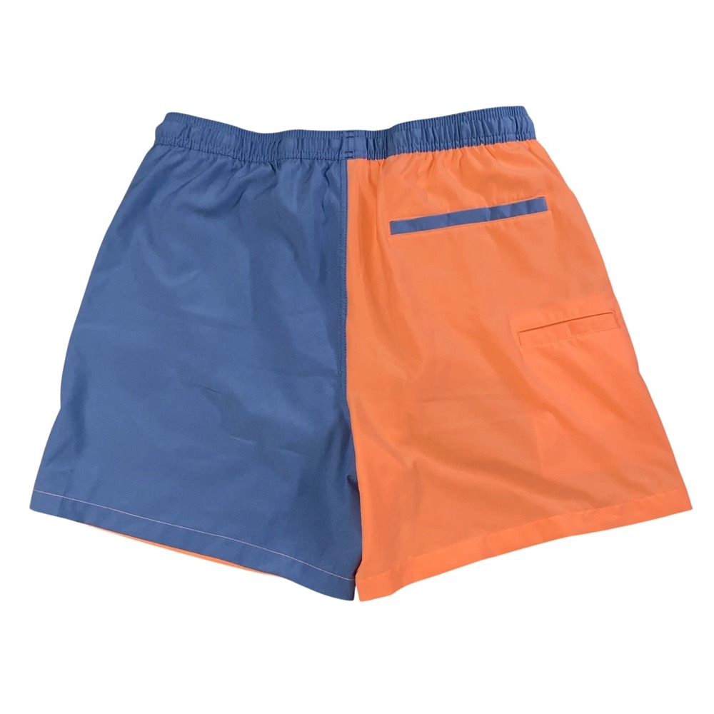 HUK Mens Volley Swim Trunks Blue Orange Colorblock Lined Fishing Shorts XXL NWT - Picture 2 of 4
